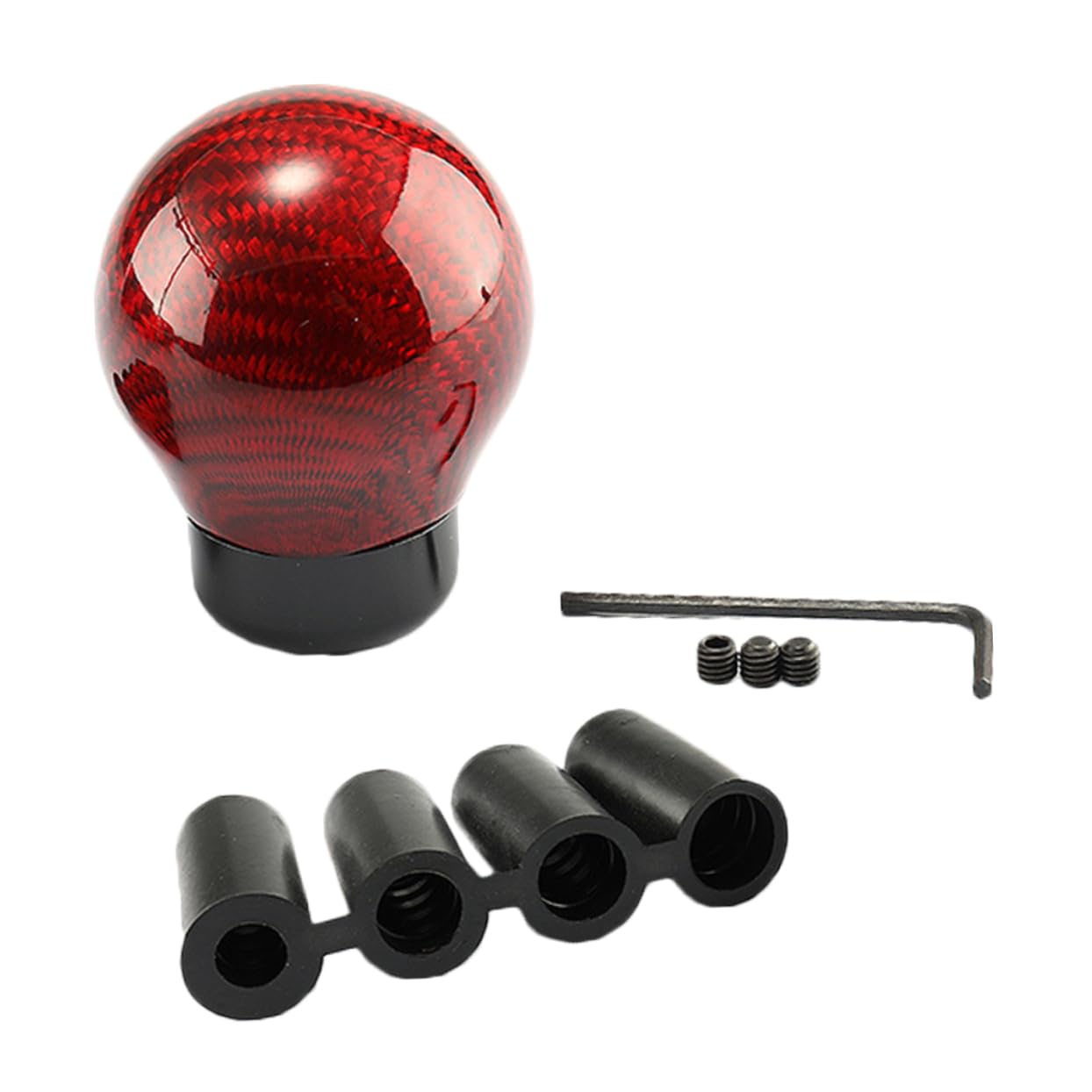 SOLUSTRE 1 Set Universal Schaltknauf Aus Carbonfaser Für Autozubehör Roter Carbon Look Gear Shifter Knob Für Präzise Gangwechsel von SOLUSTRE