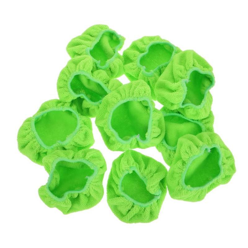 SOLUSTRE 10pcs Glasreinigungsbürsten-tuchbezug Autoscheibenreiniger Auto Scheibenreiniger Autowischer Auto-windschutzscheiben-reinigungswerkzeug Wischtuch Autofensterbürste Polyester Green von SOLUSTRE