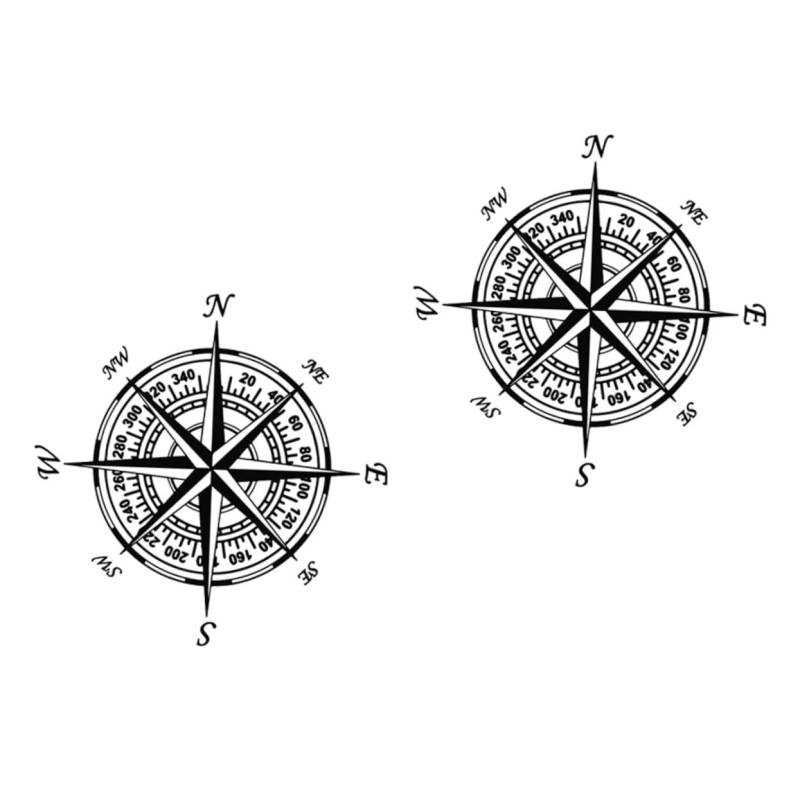 SOLUSTRE 2 STK Kompass Auto Aufkleber Autoaufkleber Zubehör Innenraum Automobil Fahrradaufkleber Auto-Vinyl-Aufkleber Autozubehör-interieur Für Damen Scream-autozubehör Das Haustier Black von SOLUSTRE