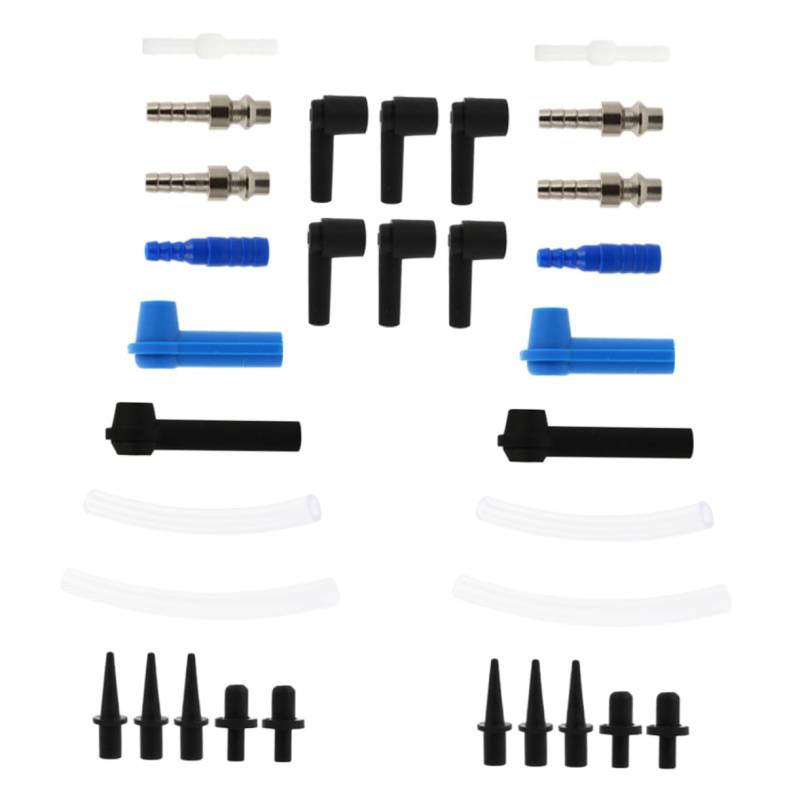 SOLUSTRE 2 Sätze Bremsölwechselmaschine Injektorreiniger Tank Bremsentlüfter elektrische Luftpumpe Ventil Bluter ölpumpe Bremsflüssigkeitsanschluss Stecker Bremsflüssigkeitswechsler Plastik von SOLUSTRE