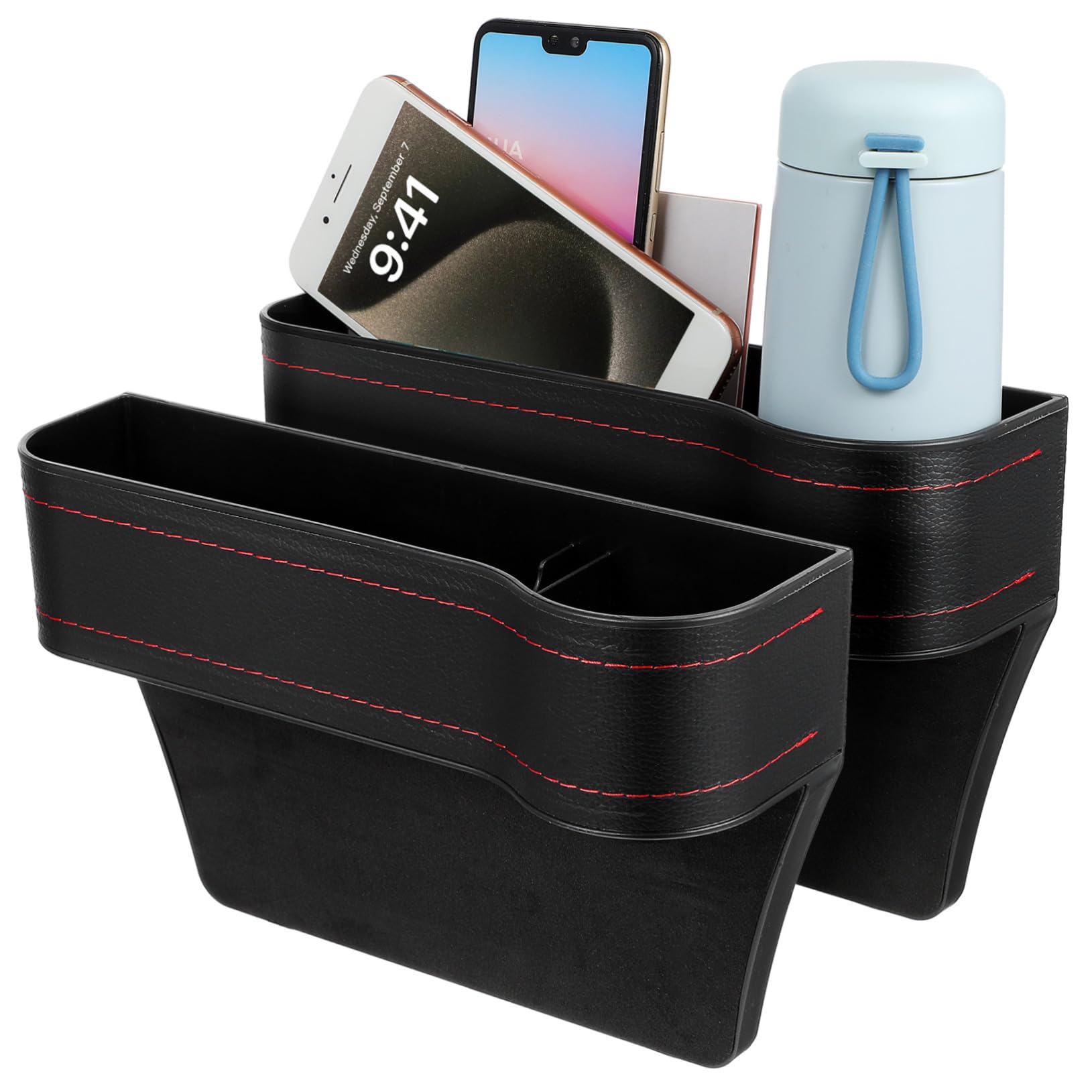 SOLUSTRE 2 Stk. Aufbewahrungsbox für Autositze Expander Auto-Organizer für den Vordersitz Netz seat gap plug car seat storage box Autoeinsätze zwischen den Sitzen Fugenfüller für Autositze von SOLUSTRE