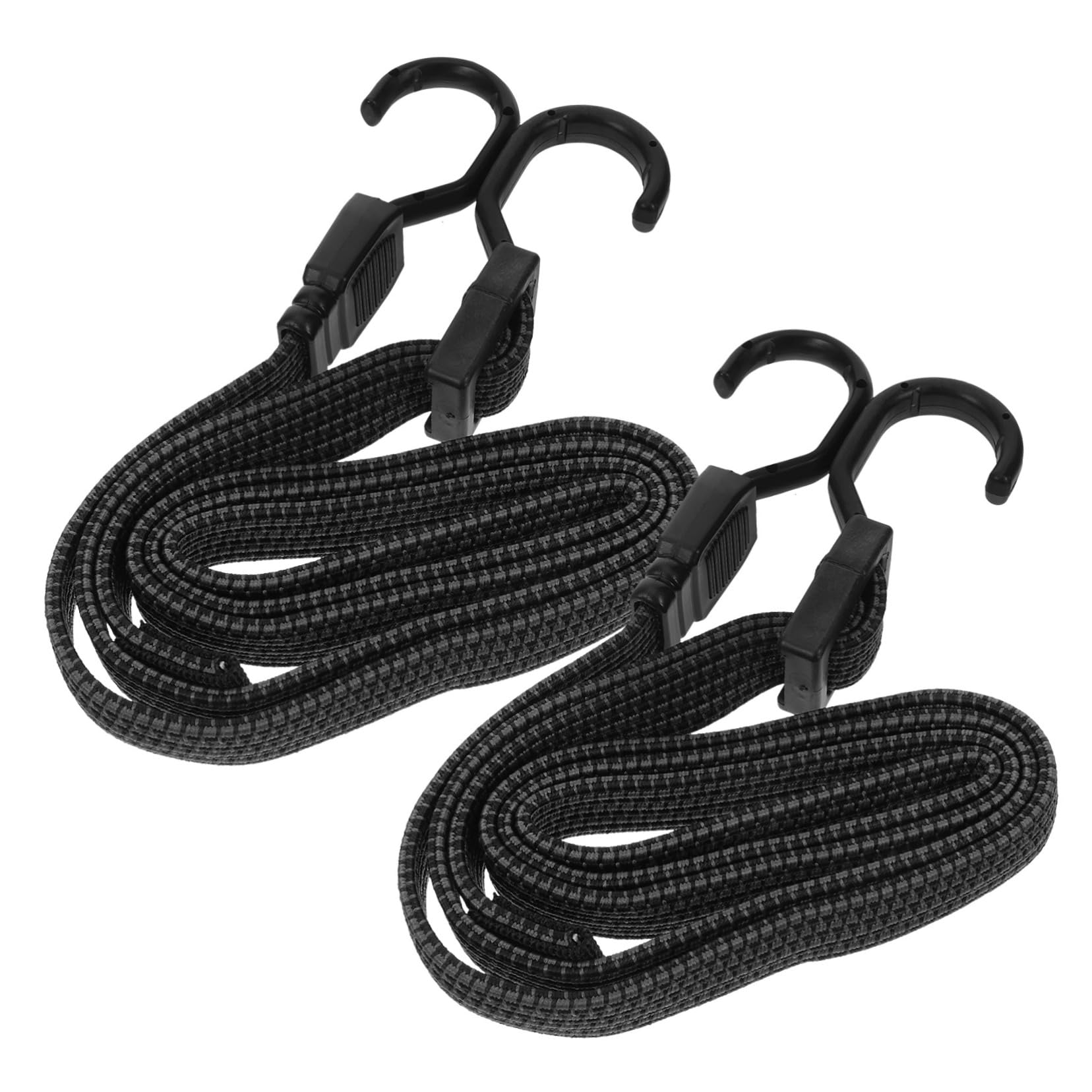 SOLUSTRE 2 Stück -bindeseil Mini-bungee Gepäckgurte Spanngurte Mit Haken Ladung Spanngurt Elastisch Stangen Befestigungsschnur Seil Zur Ladungssicherung Campingplanen Black Schleife von SOLUSTRE