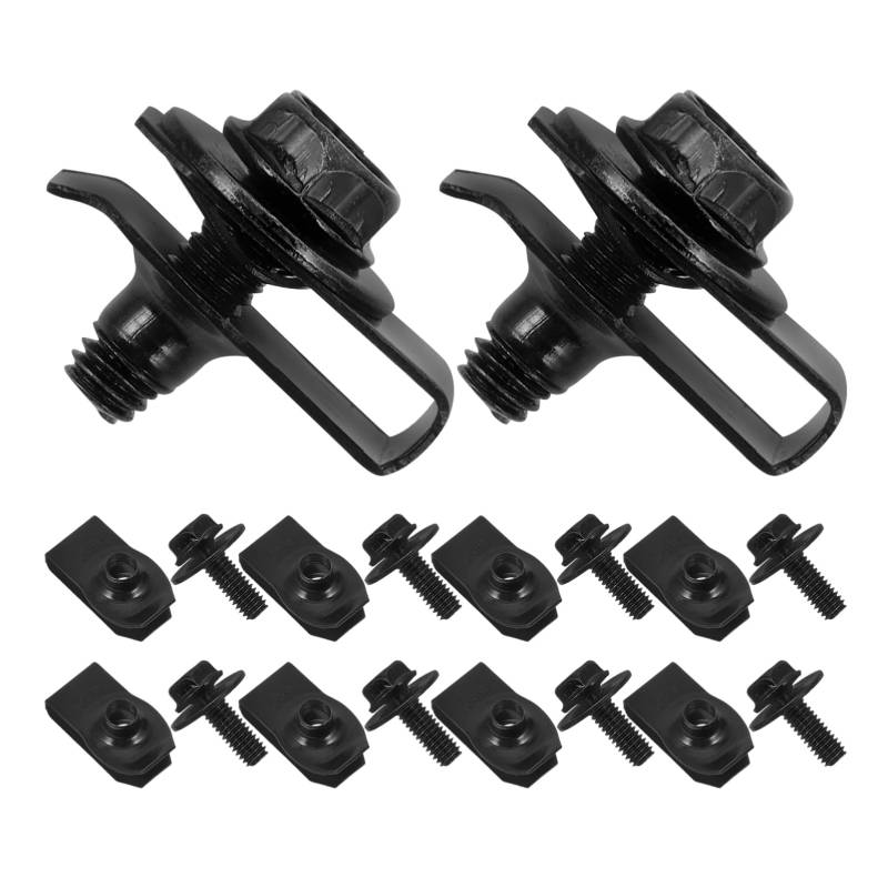 SOLUSTRE 20st Autoschrauben Du Tippst Nüsse U-förmige Befestigungsmaterial Nuss-Clips Sie Geben Clips EIN Schraubklemmen U Clips Kfz-Clips Clip-muttern Du Klipst Metall Black von SOLUSTRE