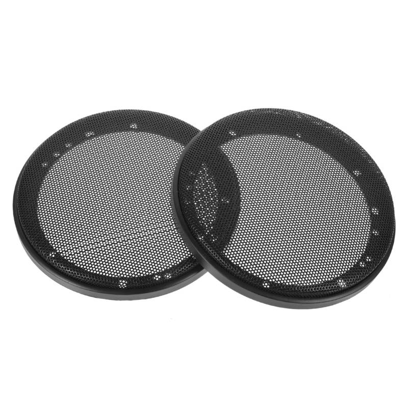 SOLUSTRE 2st Lautsprechergitter Auto Lautsprecherschutz Netz Subwoofer-grillhorn Lautsprecherschutzabdeckung Woofer Lautsprecher Mesh Subwoofer-verstärker Auto-subwoofer Black Plastikring von SOLUSTRE