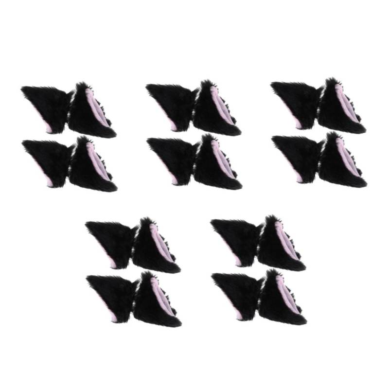 SOLUSTRE 3 Sätze Motorradhelmdekoration Motorradhelm-Ohren Kawaii Katzenohren Helmzöpfe Motorradhelm Dekoration Fahrradhelm Katzenohren Helm-ohrschmuck Helmhörner Plüsch Black 2 Paare * 3 von SOLUSTRE