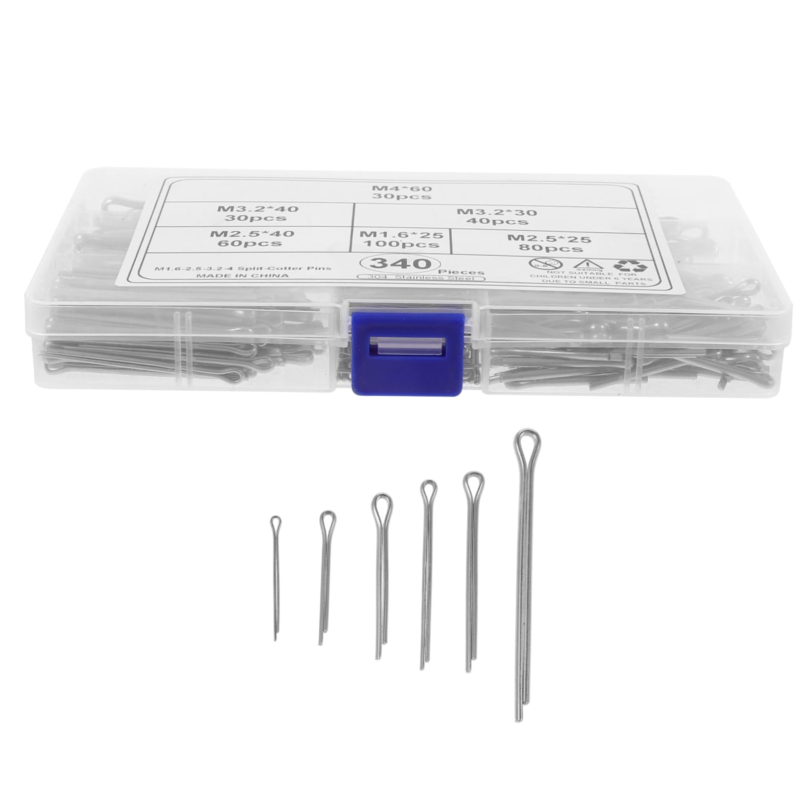 SOLUSTRE 340 STK ausstecher Rentier würfelunterlage spanngurten ausrüstung geräte Box-Set Sicherungsstifte Hardware-Pins Kupplungsstift-Clip Pin-Clips Metallstifte Rostfreier Stahl von SOLUSTRE