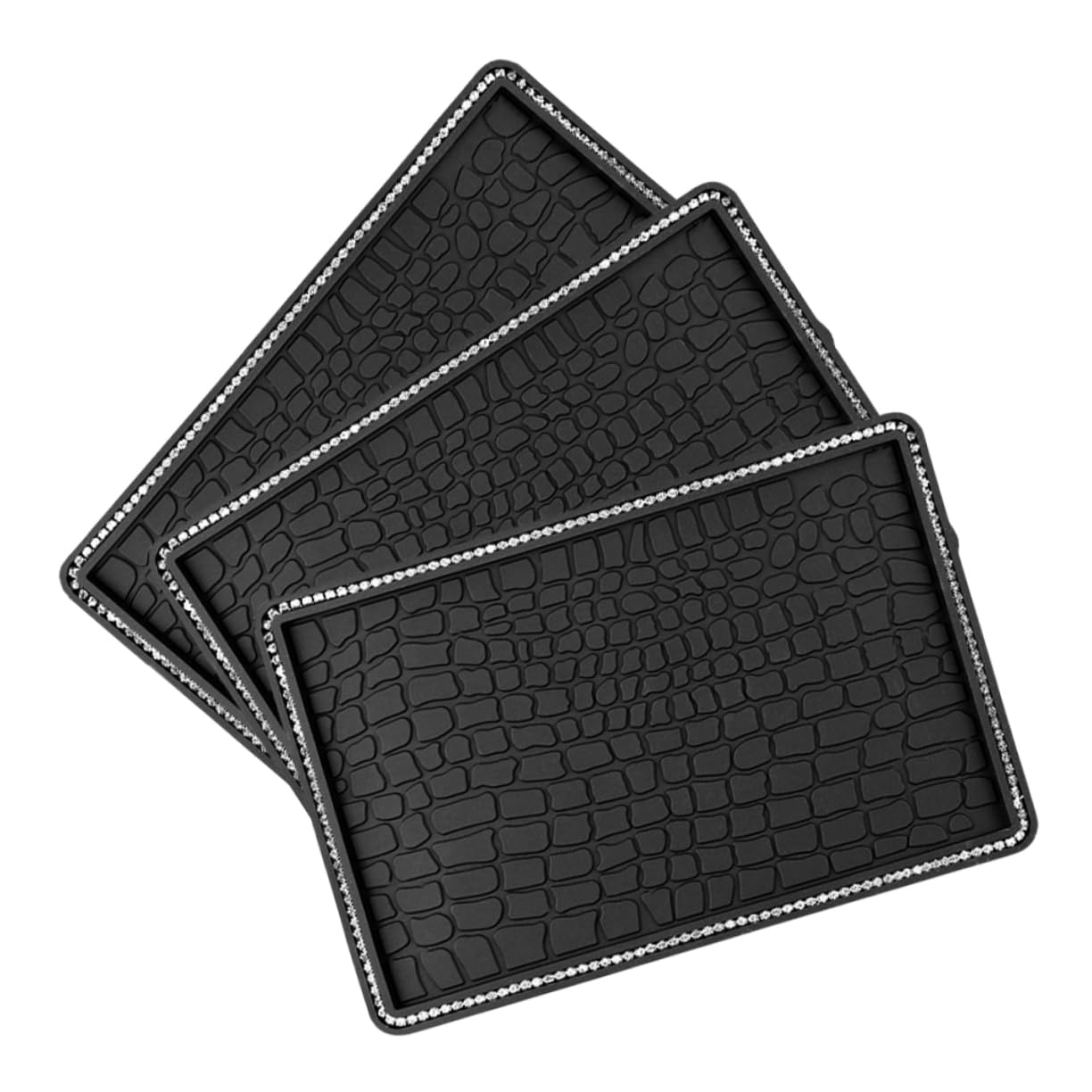 SOLUSTRE 3st Die Autofussmatte Utility-pad Für Das Armaturenbrett Im Auto Auto-Anti-armaturenbrett-pad Griffpolster Für Das Armaturenbrett Im Auto rutschfeste Automatte PVC Black von SOLUSTRE