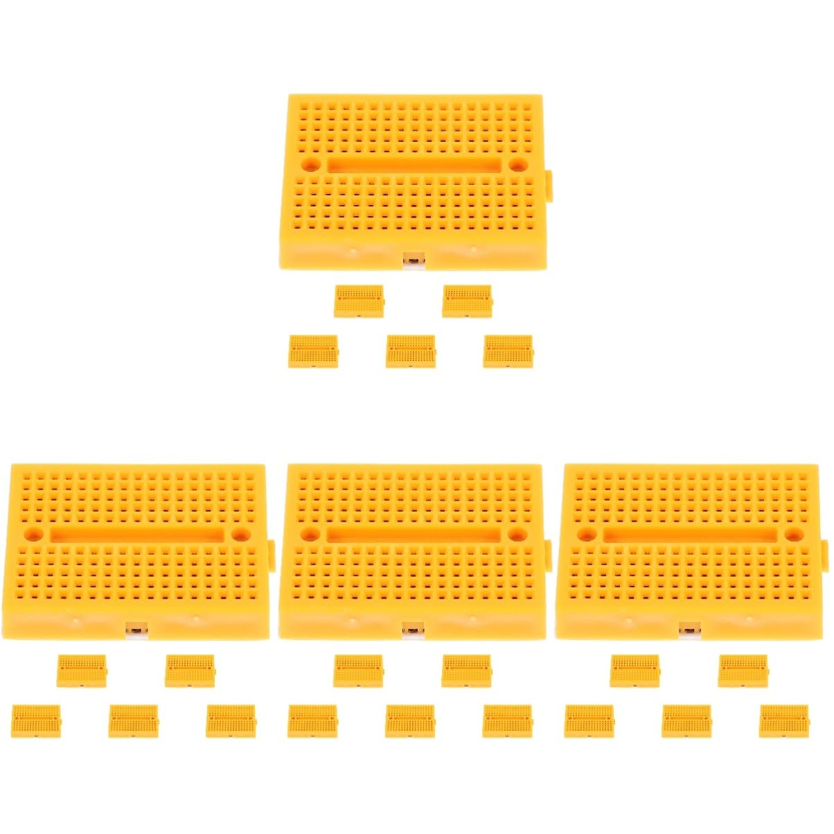 SOLUSTRE 4 Sätze Kleines Brotbrett Steckbrett Klare Behälter Zum Organisieren Steckbrückendrähte Versuchsbrettchen Brotplatten Elektronik Planke Yellow Abs 6 Stück * 4 von SOLUSTRE