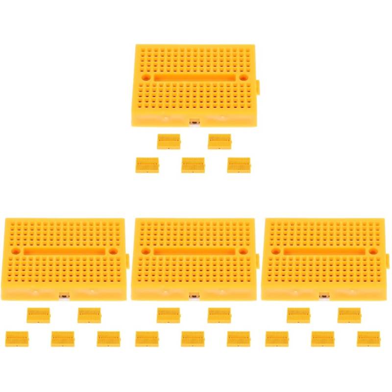 SOLUSTRE 4 Sätze Kleines Brotbrett Steckbrett Klare Behälter Zum Organisieren Steckbrückendrähte Versuchsbrettchen Brotplatten Elektronik Planke Yellow Abs 6 Stück * 4 von SOLUSTRE