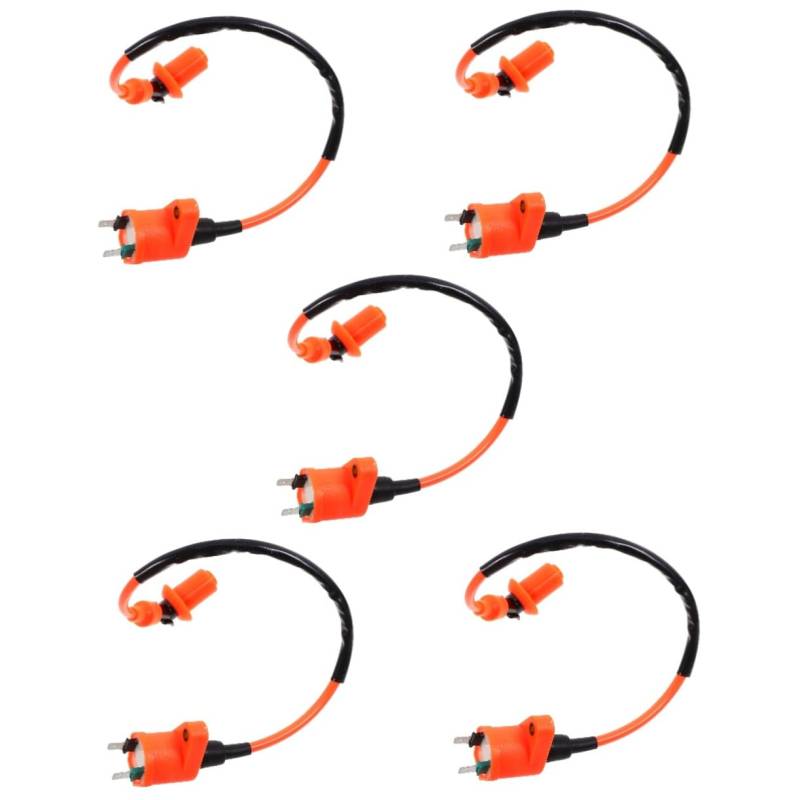 SOLUSTRE 5 Stück Zündspule Motor Vergaser Roller Teile Vordere Bremsbeläge Reifen Zündspule Für Zündspule Dirt Bike Zündmodul Kunststoff Orange von SOLUSTRE