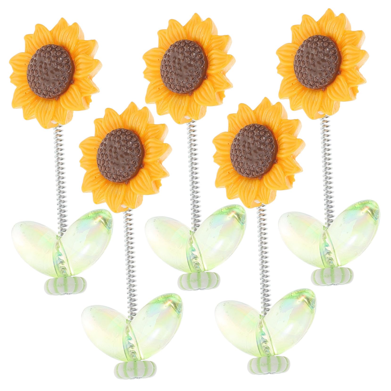 SOLUSTRE 5St Auto-Kopfschütteln-Ornamente Monitor Armaturenbrett Autoschmuck Blumen-Flip-Flap Sitz sonnenblumen auto zubehör lustig Blumenminiaturornament Miniatur-Blumenstatue Harz von SOLUSTRE