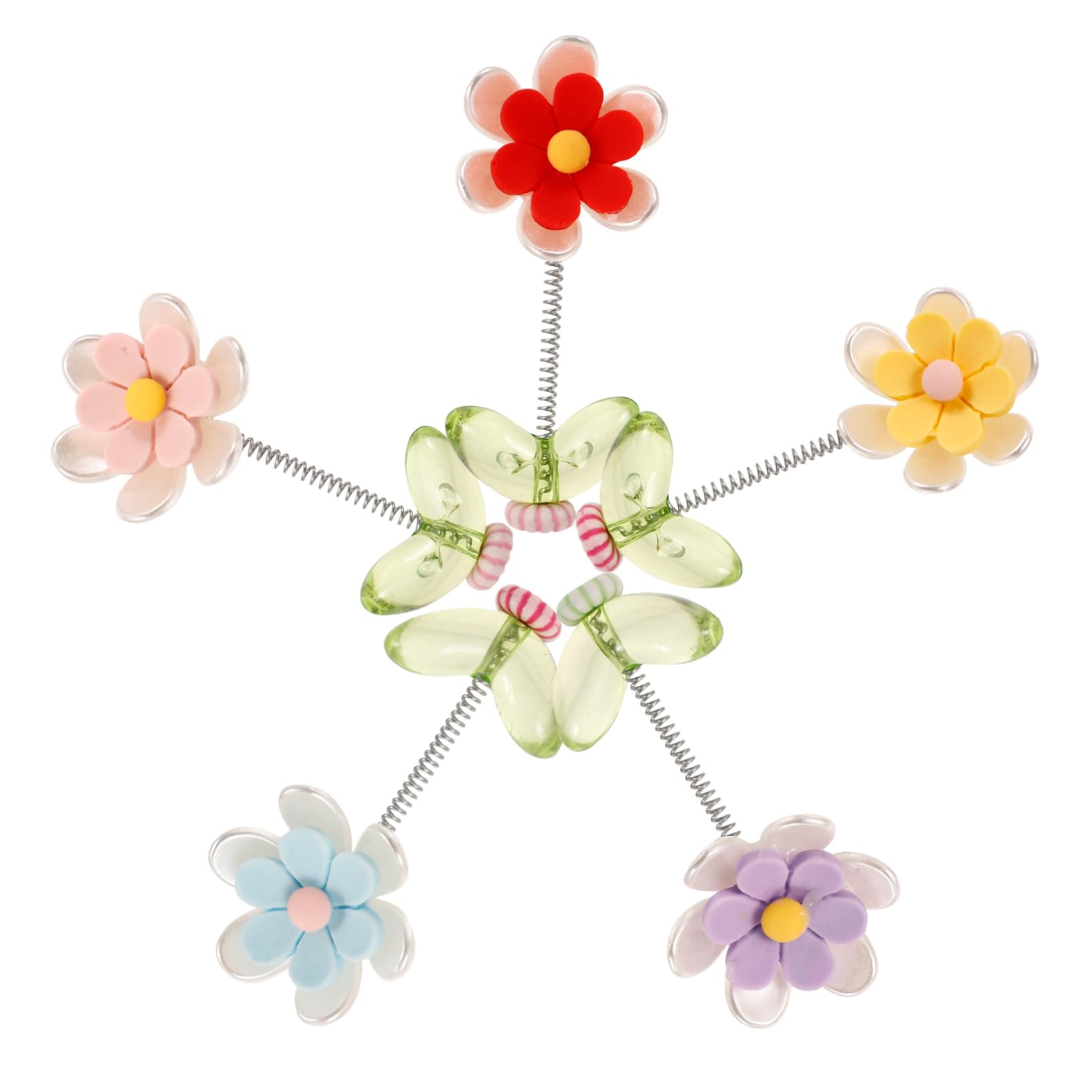 SOLUSTRE 5st Auto-frühlingsdekorationen Autoinnenraumverzierungen Lustige Schreibtischdekoration Blumenschaukelpuppe Mini-sonnenblumen-ornament Auto-innendekoration Blumendekor Plastik von SOLUSTRE