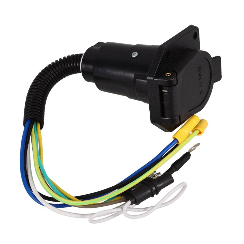 SOLUSTRE 7 Pin RV Anhänger Licht Anschlussstecker Elektrischer Trailer Adapter Mit Kabel Für Trailerbeleuchtung Hochwertige Verbindungslösung Für Wohnmobile Und Anhänger von SOLUSTRE