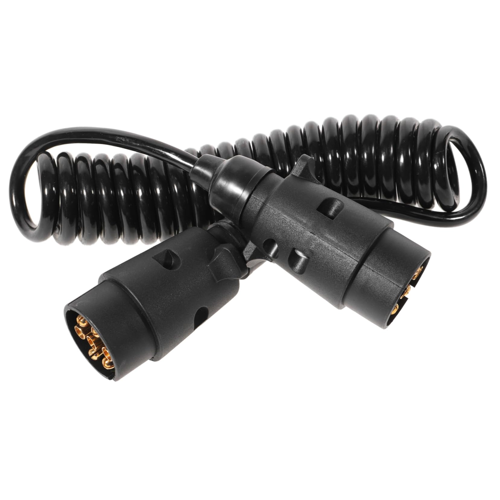 SOLUSTRE Anhängerspirale Stecker Zubehör Adapter Lkw Aufgerolltes Anhängerkabel Hochleistungs-anhängerkabel Anhängerverlängerungskabel Spiralkabel Für Anhänger Spiralkabelbaum Black Plastik von SOLUSTRE