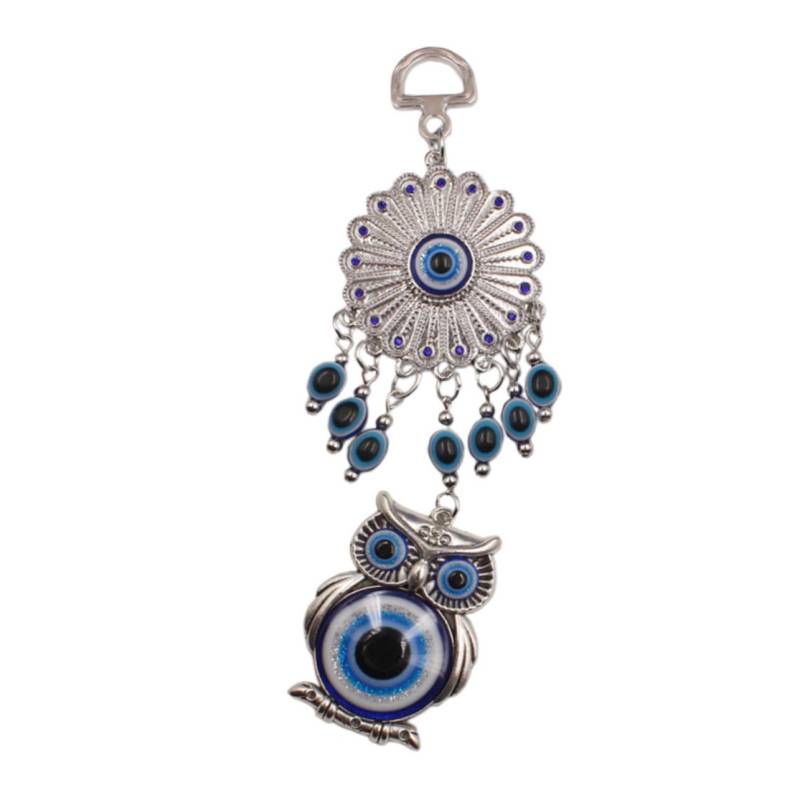 SOLUSTRE Auto Dekoration anhänger Wohnaccessoire Anhänger Einzigartiger Auto Schmuck Eule mit blauen Brille Eule schlüsselanhänger Vogel- Wanddekoration Anhänger böse Güter Legierung von SOLUSTRE