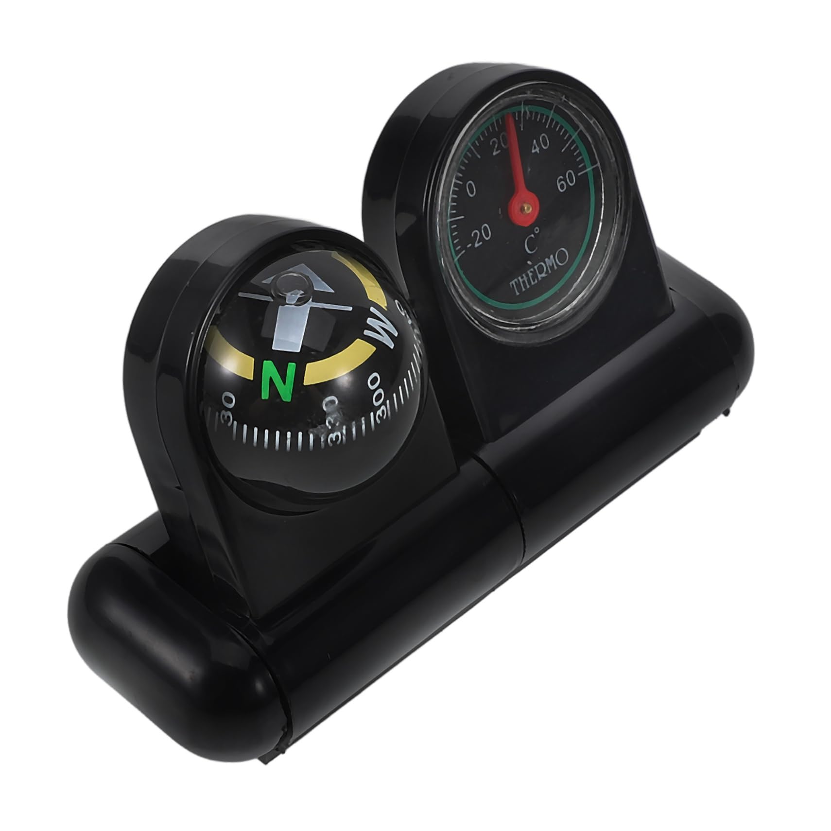 SOLUSTRE Auto Kompass Fahrzeug-kompasskugel Auto-lüftungsthermometer Kfz-Thermometer Kompass Fürs Auto Großer Kompass Autokompass Boot Kompass Tachometer Für Auto Höhenmesser Black Plastik von SOLUSTRE