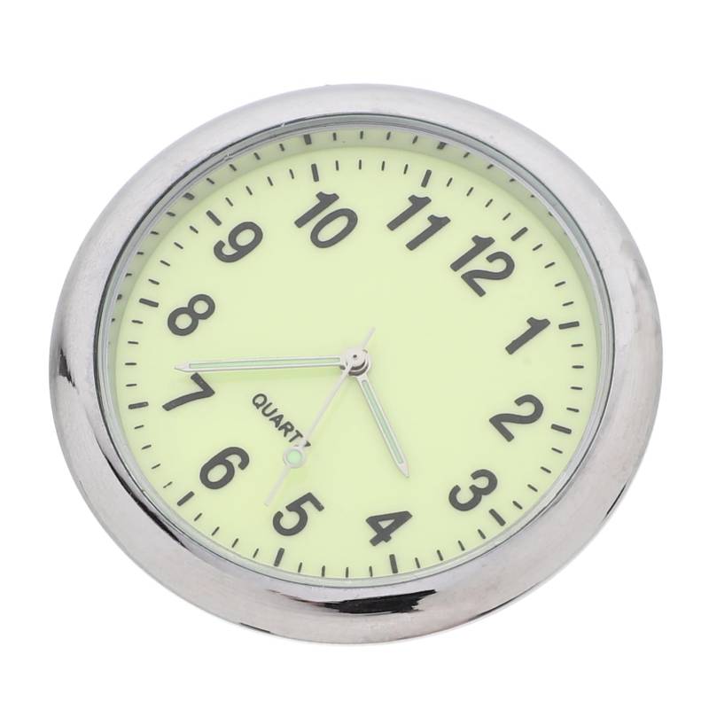 SOLUSTRE Auto-quarzuhr Uhr Klein Borduhr LKW-Uhr Autouhr Auto-Stick Auf Der Uhr Auto-Dashboard-Uhr Auto Dash Uhr Fahrzeuguhr Winzige Uhr Auto Armaturenbrett Uhr Mini-runde Uhr Silver Stahl von SOLUSTRE