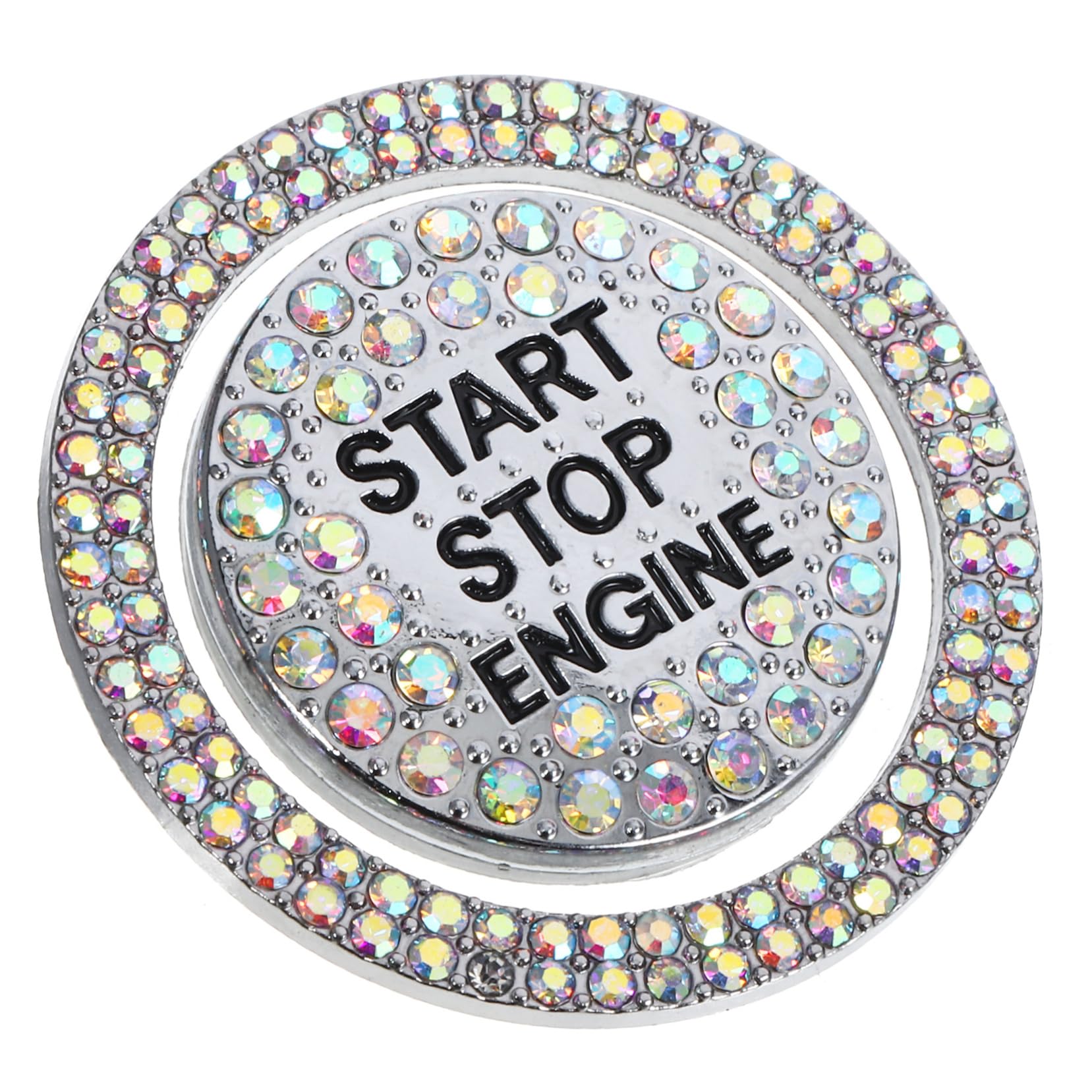 SOLUSTRE Bling Ring Für Auto Zündknopf Dekorative Abdeckung Für Startknopf Universal Ein Knopf Start Button Cover Glitzernde Auto Zubehör Für Fahrzeuge Mit Push To Start System von SOLUSTRE