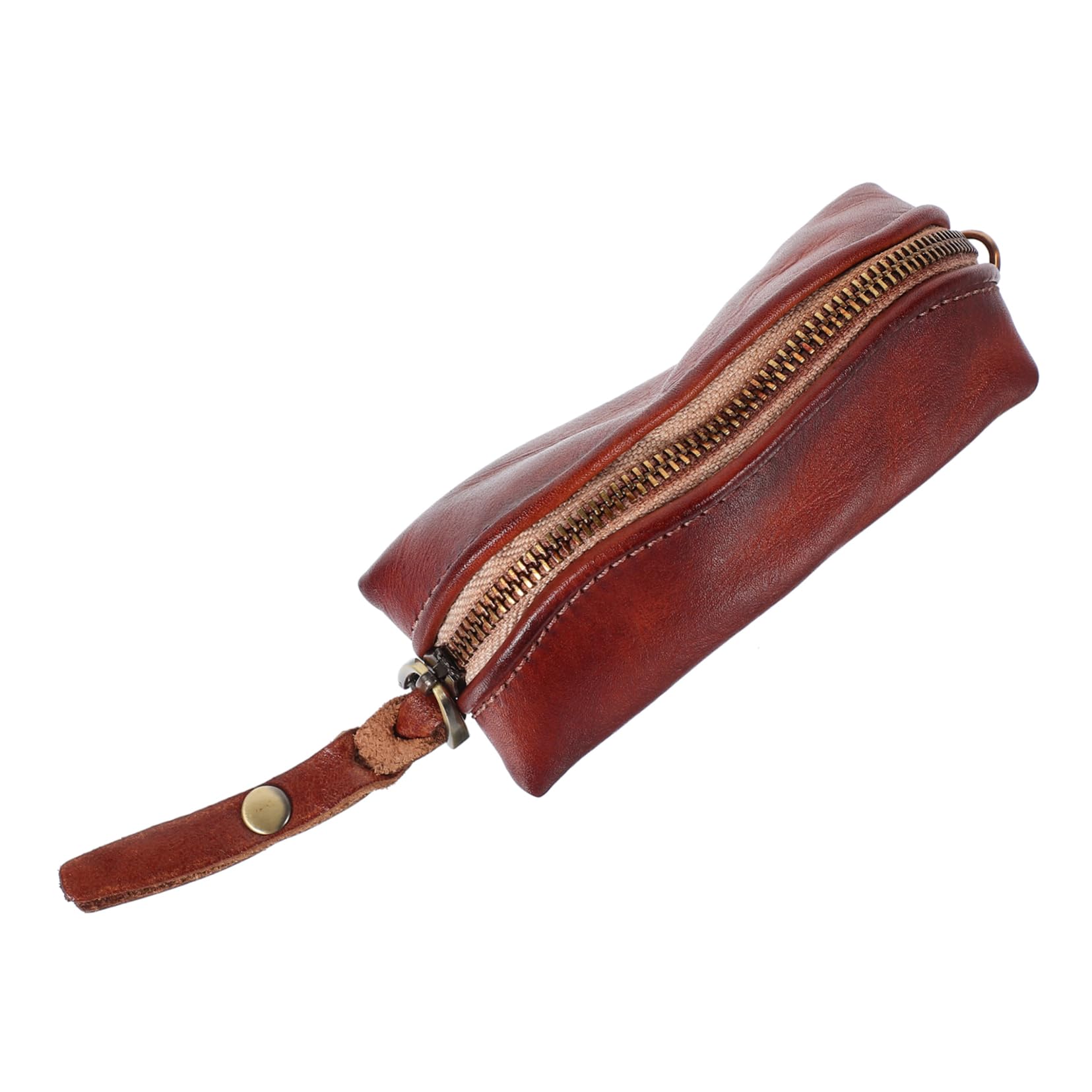 SOLUSTRE Schlüssel Tasche Aus Echtem Leder Gürteltaschen Für Herren Retro-schlüsselanhänger Schlüsseltasche Für Herren Schlüsselanhänger-etui-geldbörse Auto Light Brown Echtes Leder von SOLUSTRE