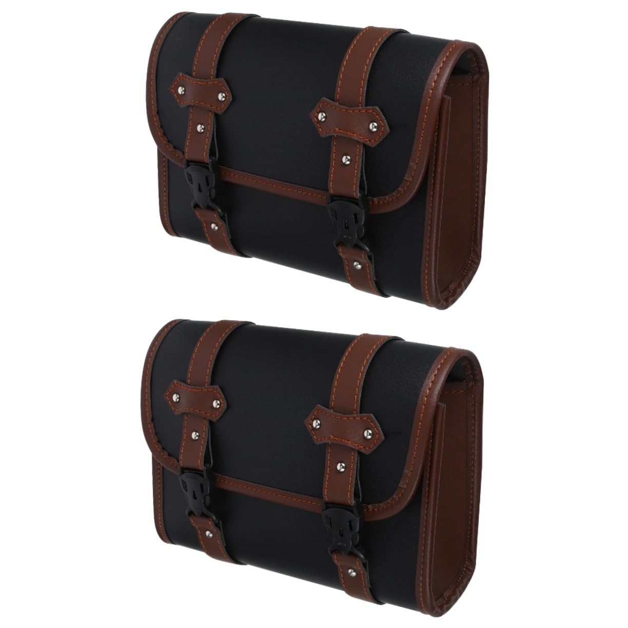 SOLUSTRE Seitentasche Satteltasche Stauraum für Vordertaschen Gürteltaschen für Männer motorradtaschen Gabeltaschen für Motorräder Satteltaschen-Organizer PU-Leder Brown von SOLUSTRE