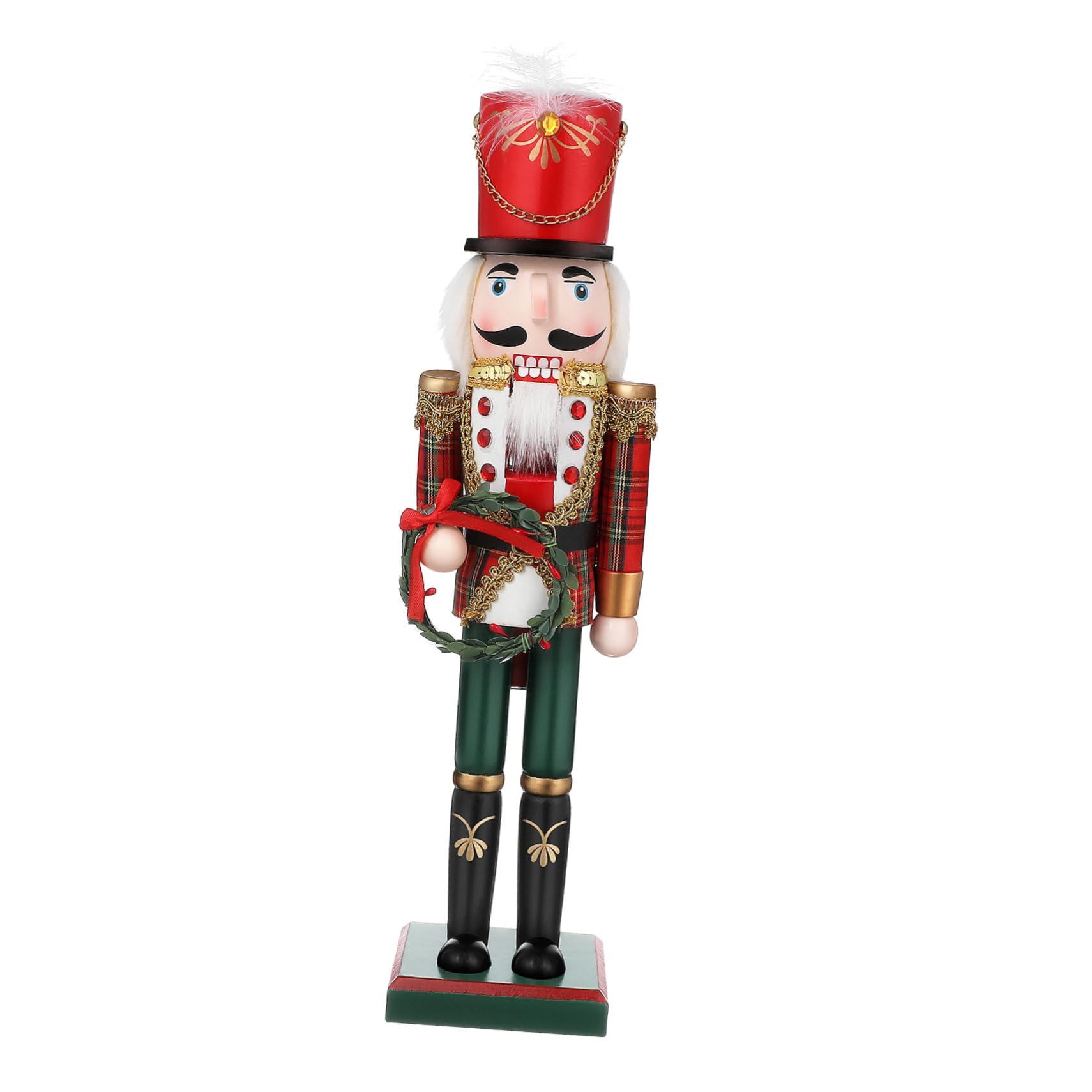 SOLUSTRE Soldat Nussknacker Nussknackerfiguren Rot Krawatten Nussknacker Handwerk Weihnachtsbaum Lametta Weihnachtsmann -streifenlichter Schneeflocken-ornamente Feenparty Neon Hölzern von SOLUSTRE