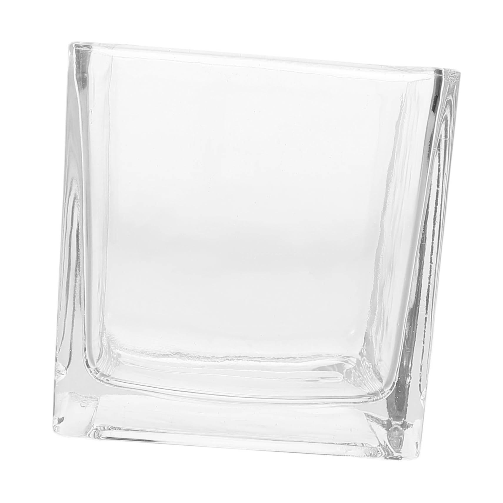 SOLUSTRE hydroponische Vase transparente Vase Tischvase schöner Papierkorb Halbmondlenker Miniaturmöbel dekoartikel Glaswaren klarer quadratischer Übertopf klare quadratische Blumenvase von SOLUSTRE