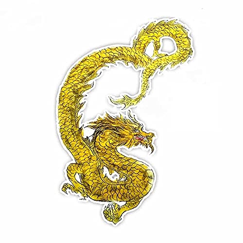 Auto-Aufkleber, 16 cm x 10,5 cm, modischer goldener Drache, PVC-Tier-Auto-Aufkleber, Autozubehör von SOMEXI