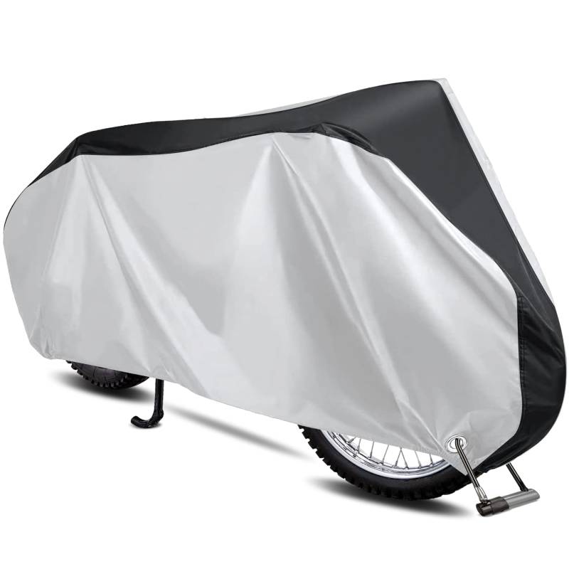 Motorradabdeckung Outdoor Wasserdicht Winterfest, Motorradplane Fahrrad Motorrad Garage Plane Indoor, UV-Beständiges Abdeckung für Motor Moped Roller Motorroller Fahrräder Scooter, 200x70x110cm von SOMLAW