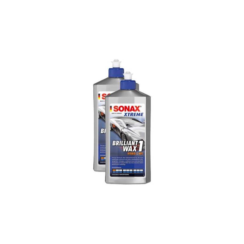 SONAX 2X 02012000 Xtreme BrilliantWax 1 Hybrid NPT Politur Wachs Pflege 500ml von SONAX