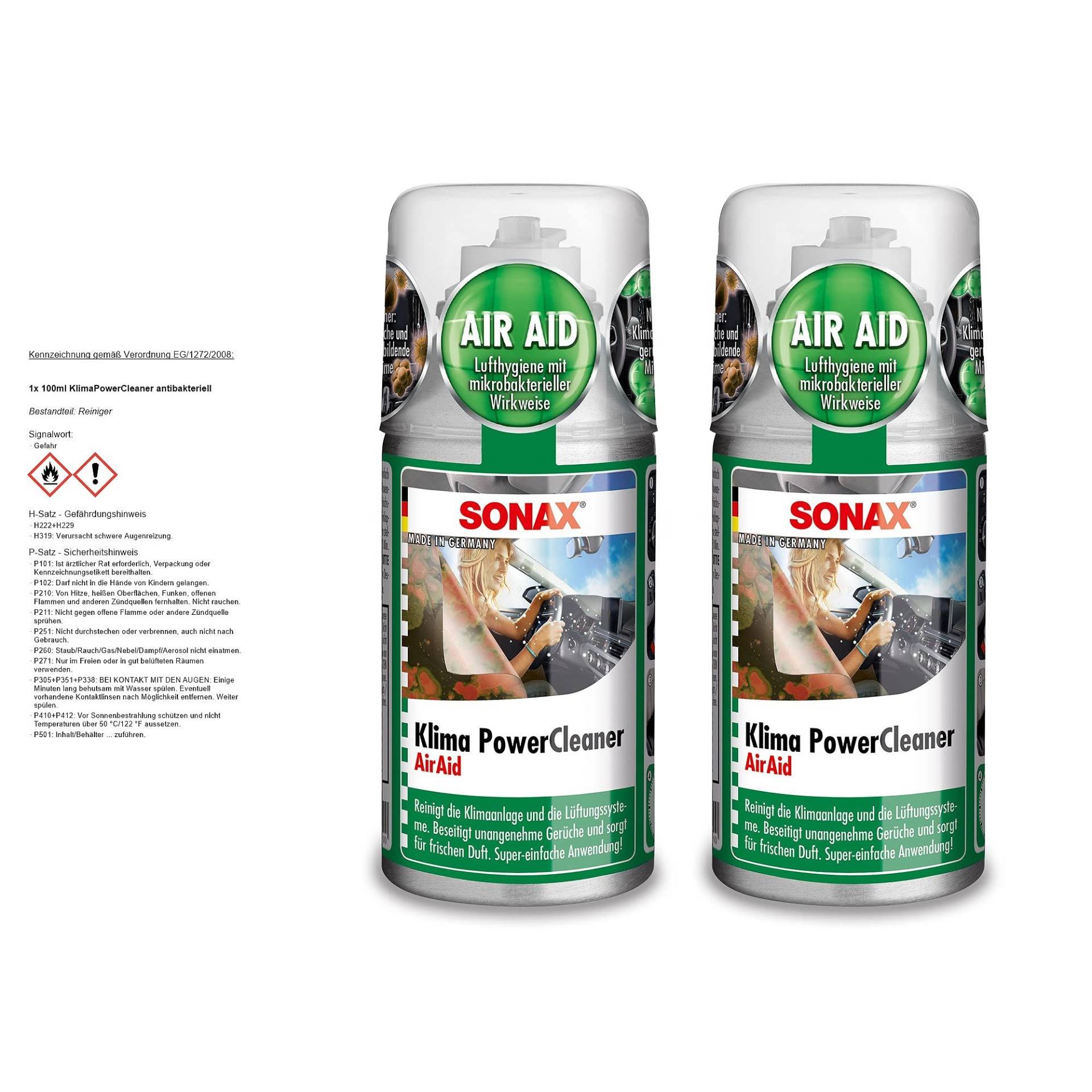 SONAX 2X 03231000 KlimaPowerCleaner Klimaanlage Reiniger Symbiotisch 100 ml von SONAX