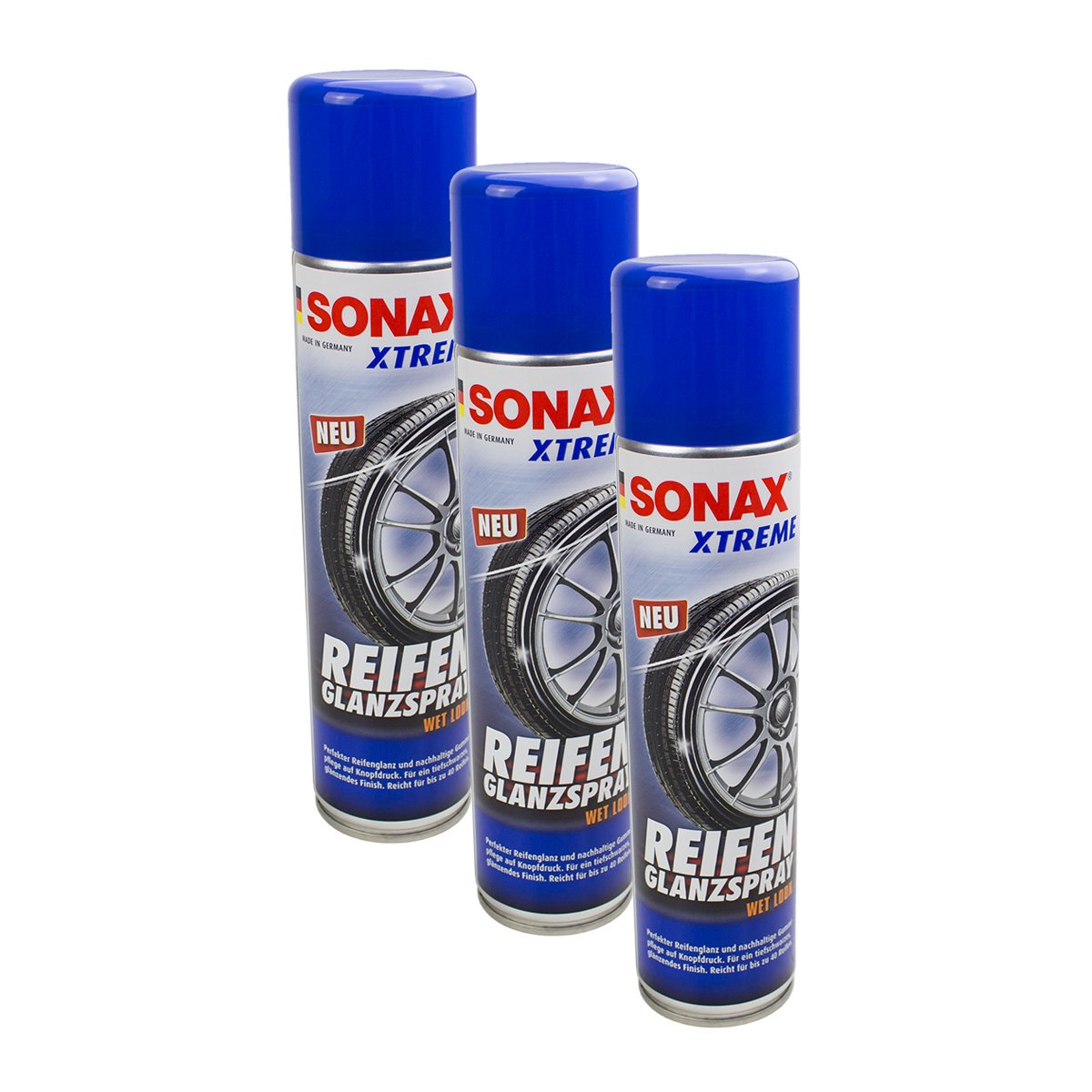 SONAX 3X 02353000 Xtreme ReifenGlanzSpray Wet Look Reifenspray 400ml von SONAX