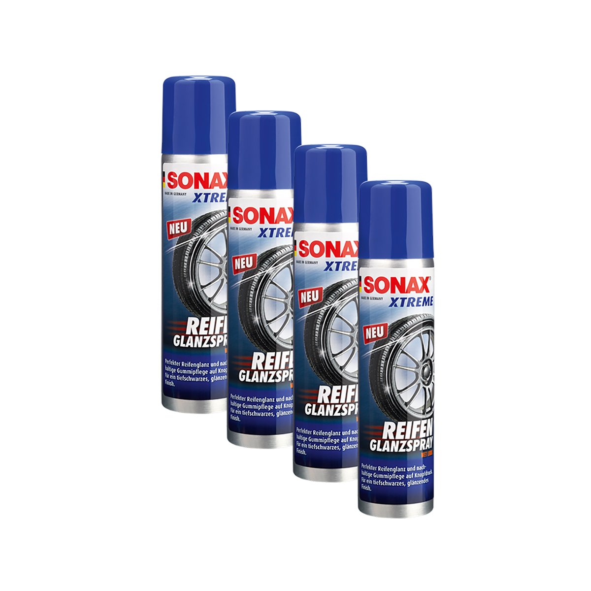 SONAX 4X 02353000 Xtreme ReifenGlanzSpray Wet Look Reifenspray 400ml von SONAX