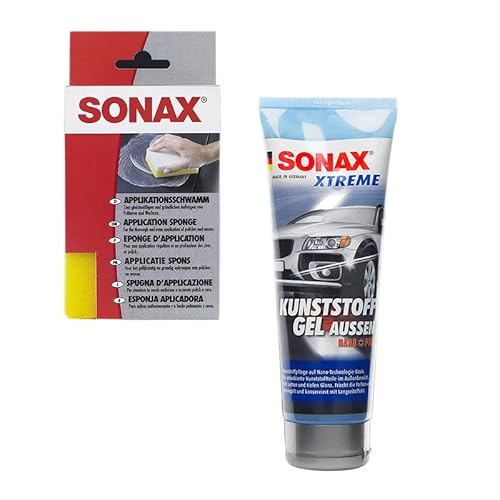 1x 250ml SONAX XTREME KUNSTSTOFFGEL NANOPRO + SONAX APPLIKATIONSSCHWAMM SET von SONAX