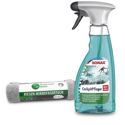 Sonax 500ml Cockpit Pfleger Matteffect + Riesen-Mikrofasertuch von SONAX