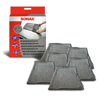 Sonax MicrofaserTrockenTuch PLUS, 6 Stück von SONAX