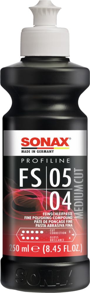 SONAX PROFILINE FS 05-04 (250 ml) Politur zur Entfernung von Staubeinschlüssen, Farbnebel, Schleifspuren | Art-Nr. 03191410 von SONAX