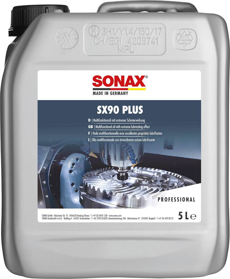 SONAX SX90 PLUS (5 Liter) löst festgerostete oder festsitzende Teile und schützt vor erneuter Korrosion | Art-Nr. 04745050 von SONAX