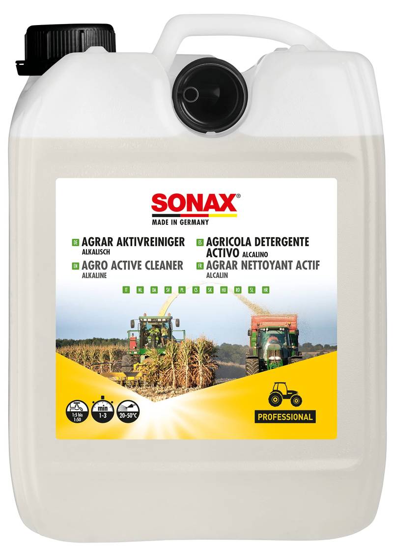 SONAX AGRAR AktivReiniger alkalisch (5 Liter) Extreme Reinigungsleistung auch bei verhärteten Schmutzbelägen | Art-Nr. 07265000 von SONAX