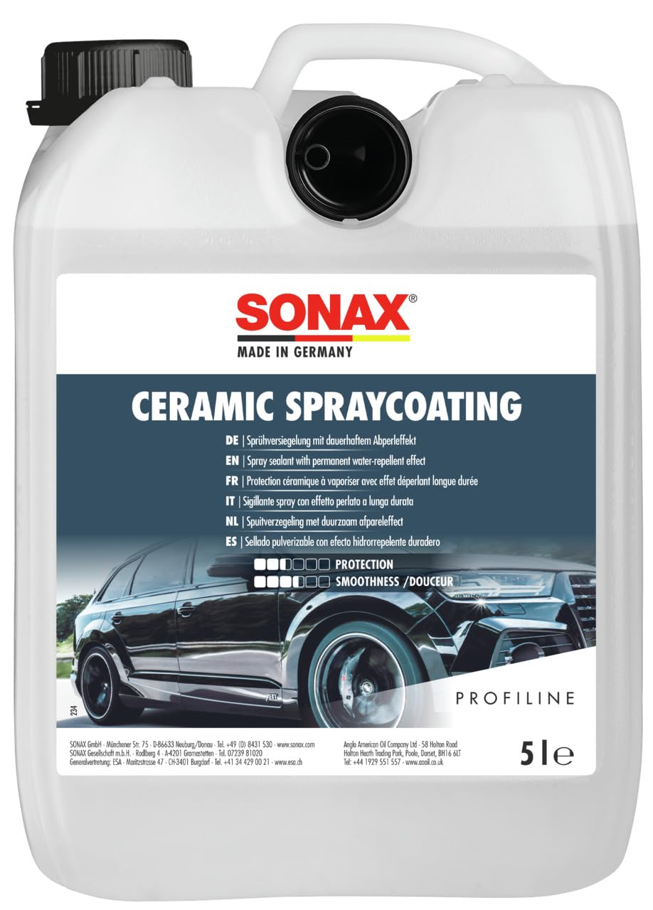 SONAX Ceramic SprayCoating (5 Liter) Sprühkonservierer mit SI-Carbon-Technologie, intensiviert Farben und schützt den Lack bis zu 4 Monate | Art-Nr. 02575000 von SONAX