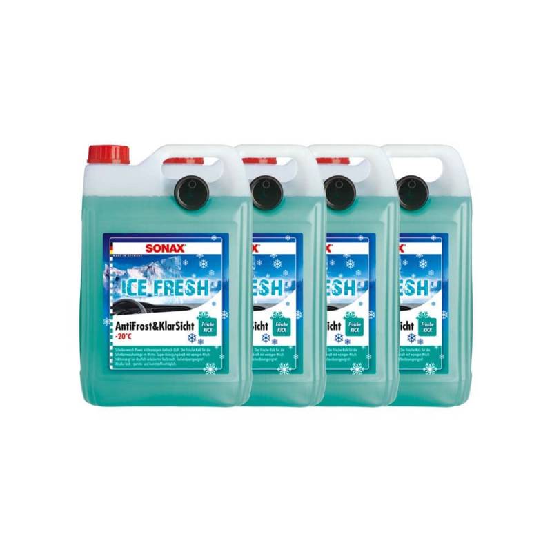 SONAX 4X 01335410 Antifrost&KlarSicht bis -20°C IceFresh ScheibenReiniger 5L von SONAX