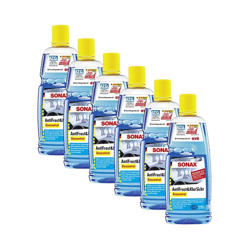 SONAX 6 x 332300 Antifrost & Klar Sicht Konzentrat je Flasche 1 Liter sind insgesamt 6 Liter von SONAX