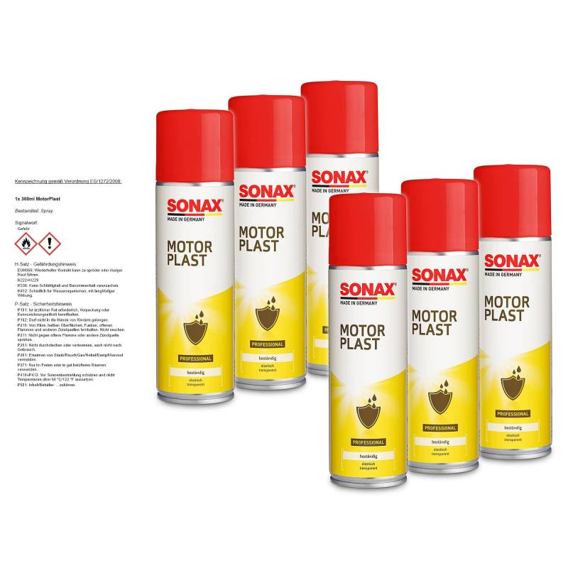 SONAX 6X 03302000 MotorPlast Schutzlack MotorSchutzlack Lackpflege 300ml von SONAX