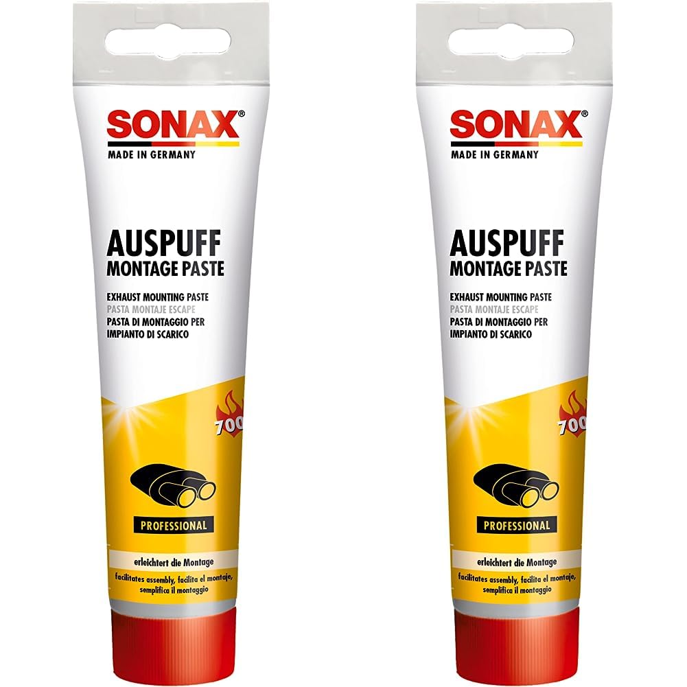 SONAX AuspuffMontagePaste (170 g) zur schnellen und einfachen Verbindung und Montage von Neuteilen an Auspuffanlagen | Art-Nr. 05520000 (Packung mit 2) von SONAX