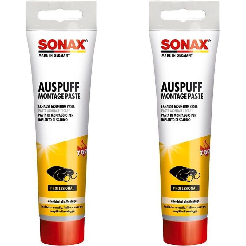 SONAX AuspuffMontagePaste (170 g) zur schnellen und einfachen Verbindung und Montage von Neuteilen an Auspuffanlagen | Art-Nr. 05520000 (Packung mit 2) von SONAX