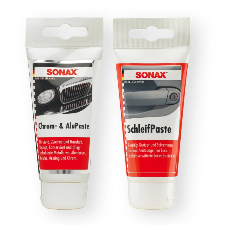 SONAX Chrom- & Alupaste 75ml Chrompaste Politur + SchleifPaste Silikonfrei 75ml von SONAX