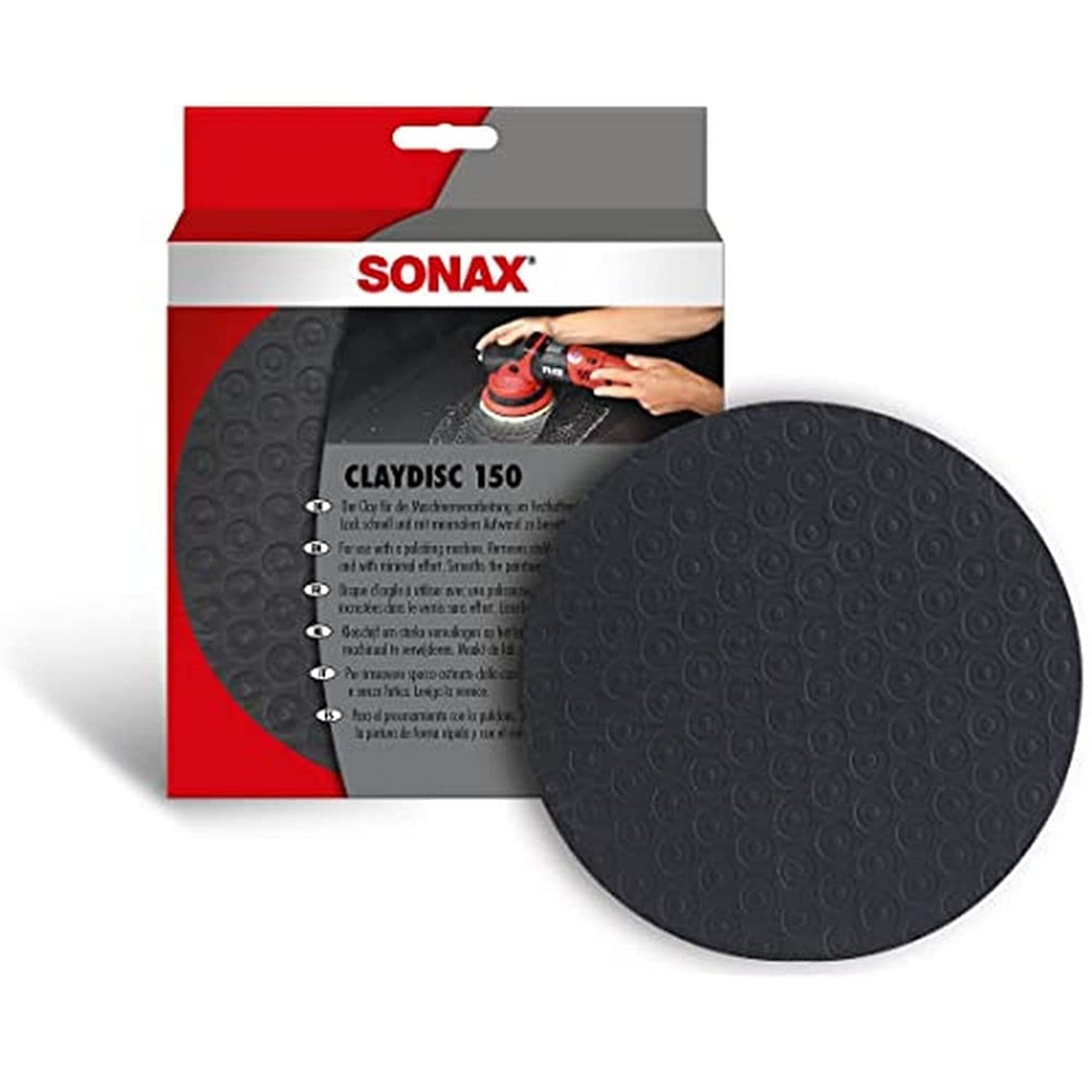 SONAX ClayDisc 150 (1 Stück) für die Maschinenverarbeitung, reinigt & glättet lackierte Oberflächen / Art-Nr. 04512410, Schwarz von SONAX