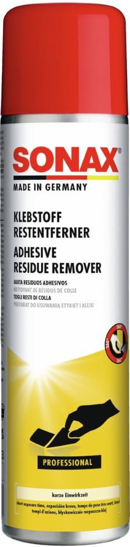 SONAX KlebstoffRestEntferner (400 ml) zur schnellen und rückstandslosen Entfernung von Klebstoffresten & Papier-Haftetiketten | Art-Nr. 04774000 von SONAX