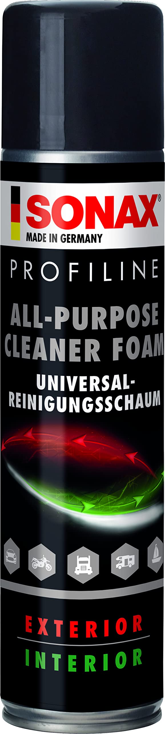 SONAX PROFILINE All-Purpose Cleaner Foam (400 ml) hochaktiver Schaumreiniger für vielerlei Oberflächen wie Glas, Lack, Gummi & Kunststoff, Art-Nr. 02743000 von SONAX