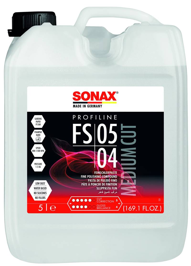 SONAX PROFILINE FS 05-04 (5 Liter) Politur zur Entfernung von Staubeinschlüssen, Farbnebel, Schleifspuren, Art-Nr 03195000 von SONAX