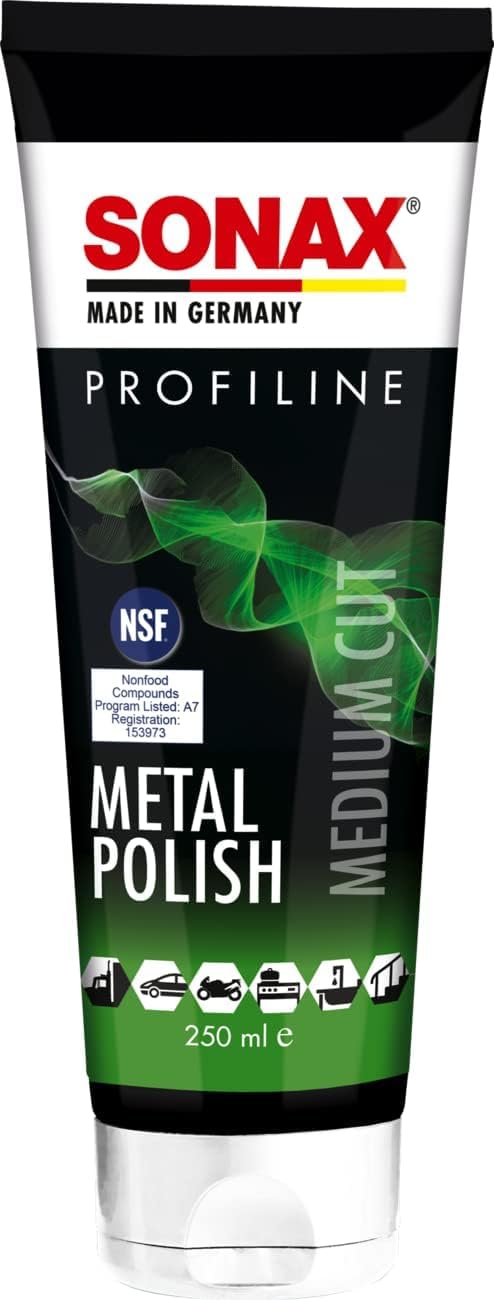 SONAX PROFILINE MetalPolish (250 ml) Metallpolitur für alle metallischen Oberflächen für mehr Glanz und Frische, Art-Nr. 02041410 von SONAX